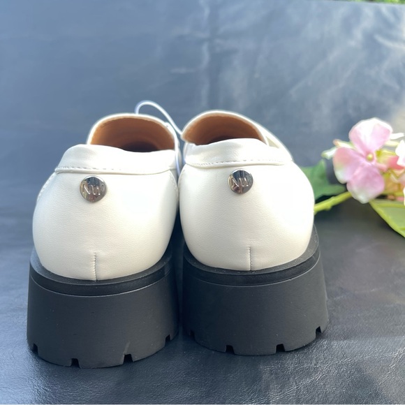 Nine West Women Ivory Platform Slip On Genial Penny Loafers Shoes Size 7 M - Picture 4 of 7